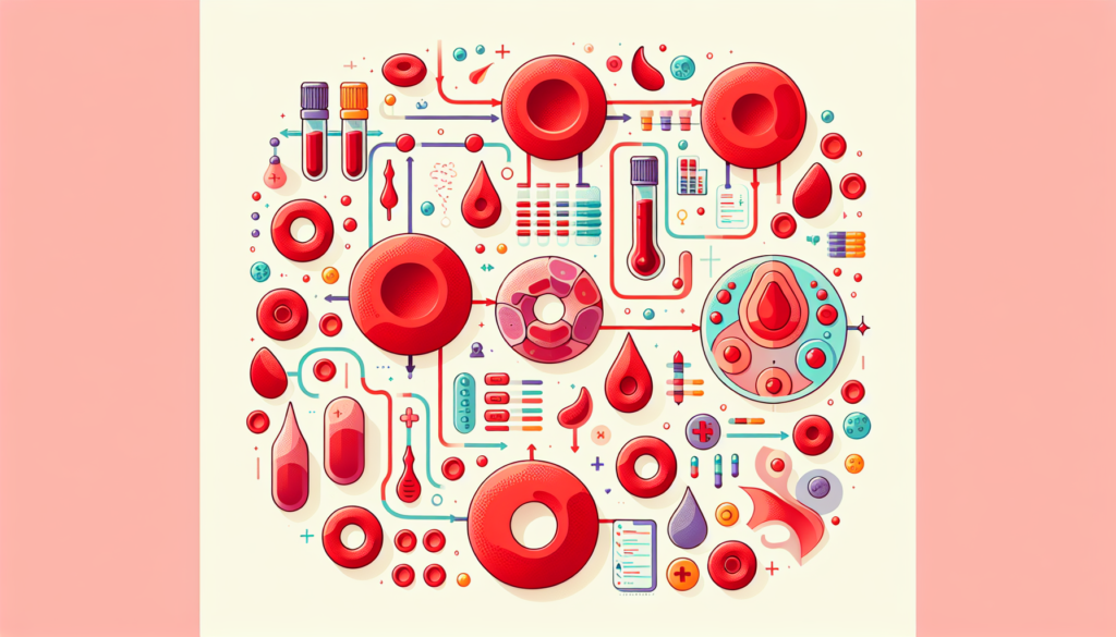 Create a modern, colorful illustration that shows the places where red blood cells are produced. Please do not incorporate any words, just visual representation.