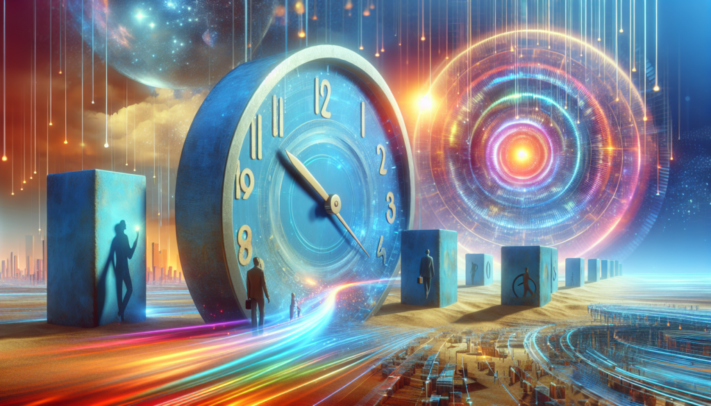 An image showcasing the concept of time's significance. This scene is to be rendered in a modern style, free of text and rich with vibrant and appealing colors.