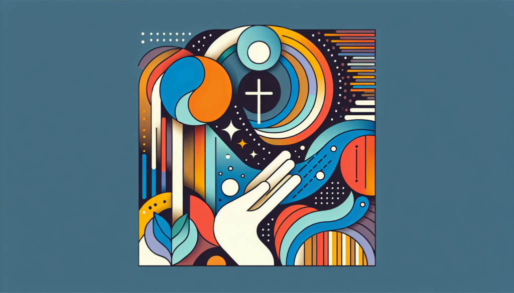 An abstract, modern illustration that communicates the concept of sincere repentance in a visually appealing way. The design should be colorful and contemporary, using shapes, forms, and diverse color palettes to create a symbolic representation of this spiritual act. Please remember to not include any text within the illustration.