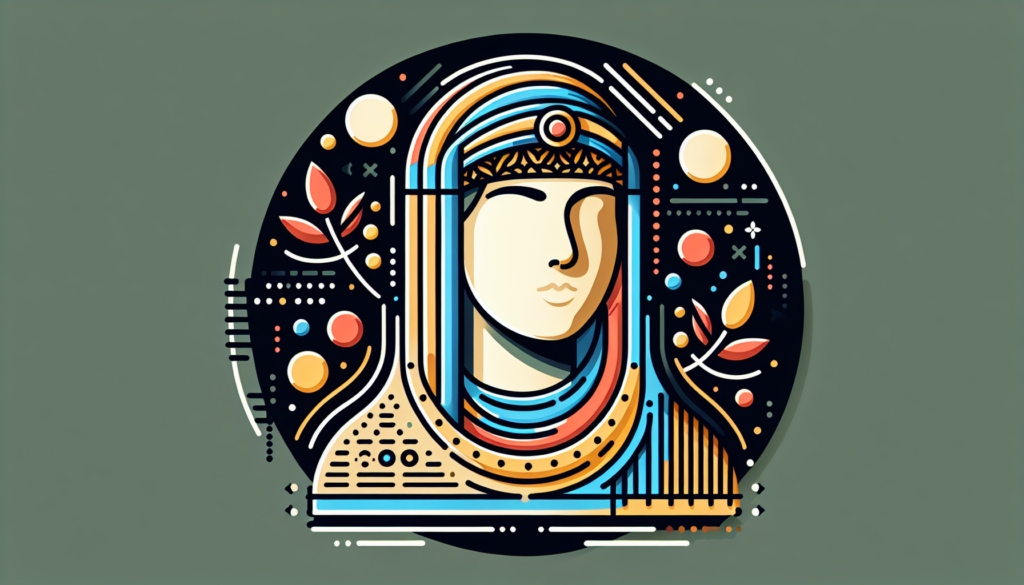 An abstract, modern and colorful illustration of a historical figure, who is regarded as an important woman during the early pre-Islamic era. Depict her with respect and dignity, possibly with ancient Arabian cultural symbols, while preserving her anonymity with no physical or facial features shown.